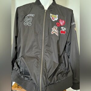 Torrid Patch Bomber Jacket Adult Plus 4 / 4X / 26 Whatever 92 Spring Summer‎